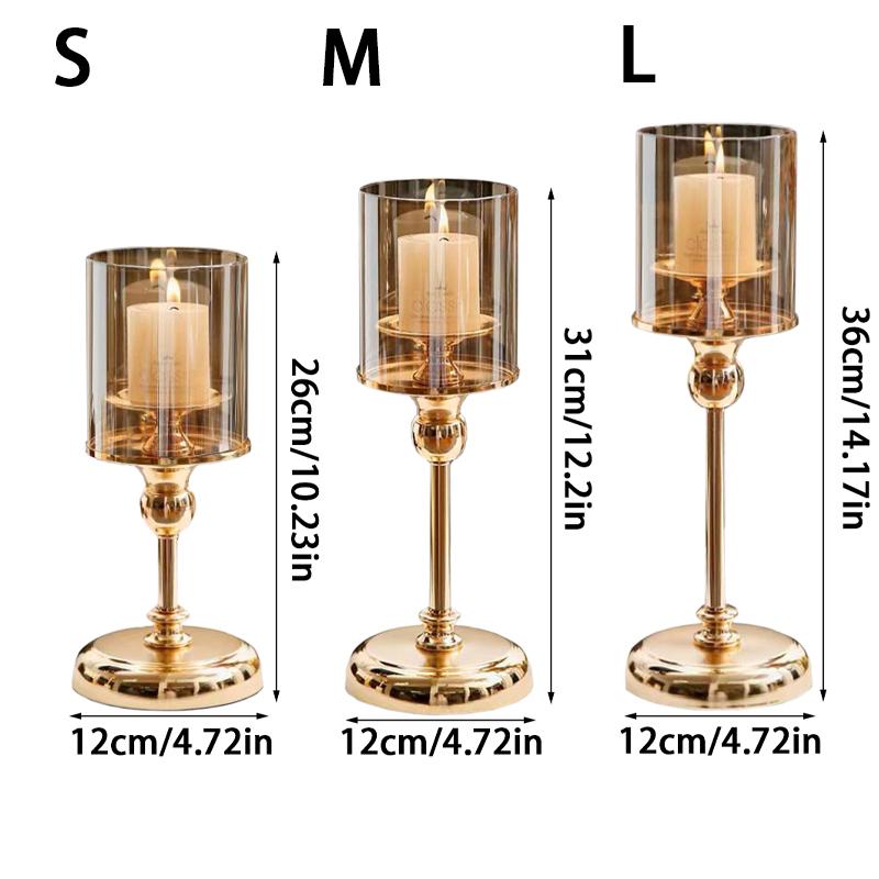 1 STK Kerzenlicht für Mittelstück Kerzenhalter Abendessen Foto-Requisiten Metall Glas Kerzenständer Europäische Heimdeko
