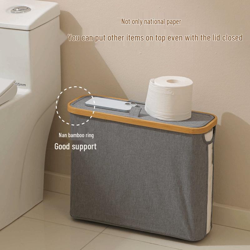 Versatile Dustproof Bathroom Storage Basket with Lid for Tissue and Sundries