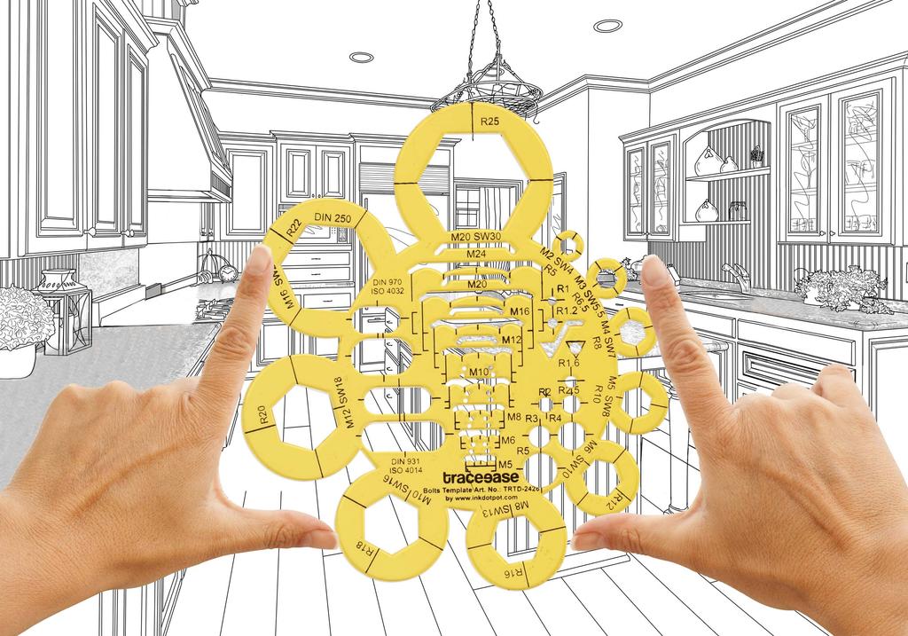 Traceease Electrical Drafting Bolts Template Drawing Stencil,Designing Template Measuring Ruler