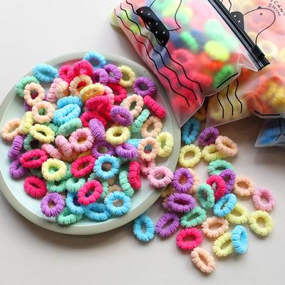 100 tk/kott Laste elastsed juuksepaelad Laste kohvivärv Värvilised juuksenöörid Juukselipsud Peakatted Tüdrukud Laste Juukseaksessuaarid