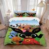 3pcs Bing & Friends Animal Print Bedding Set-Universal Three-Piece Suit for Bedroom, Guest Room, Living Room, Hotel Decorations-Perfect Gift