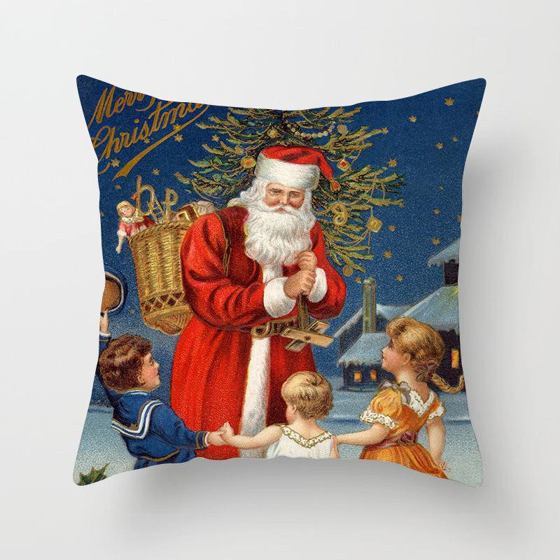 Vánoční anděl Santa Claus Povlak na polštář Sváteční domácí dekorace Polštář na pohovku Povlak na polštář