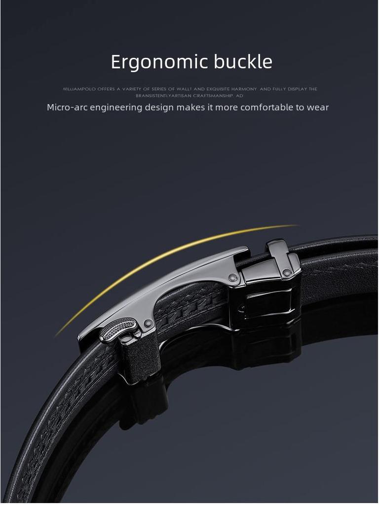 Paul Men's High-Grade Leather Automatic Buckle Belt - Sleek Business Style