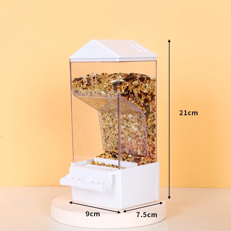 Hrănitor Automat pentru Papagal de Companie de Capacitate Mare, Cutie pentru Mâncare pentru Colivie, Separare Coji, Anti-Stropire, Hrănitor Integrat Anti-Stropire, Articole pentru Animale de Companie