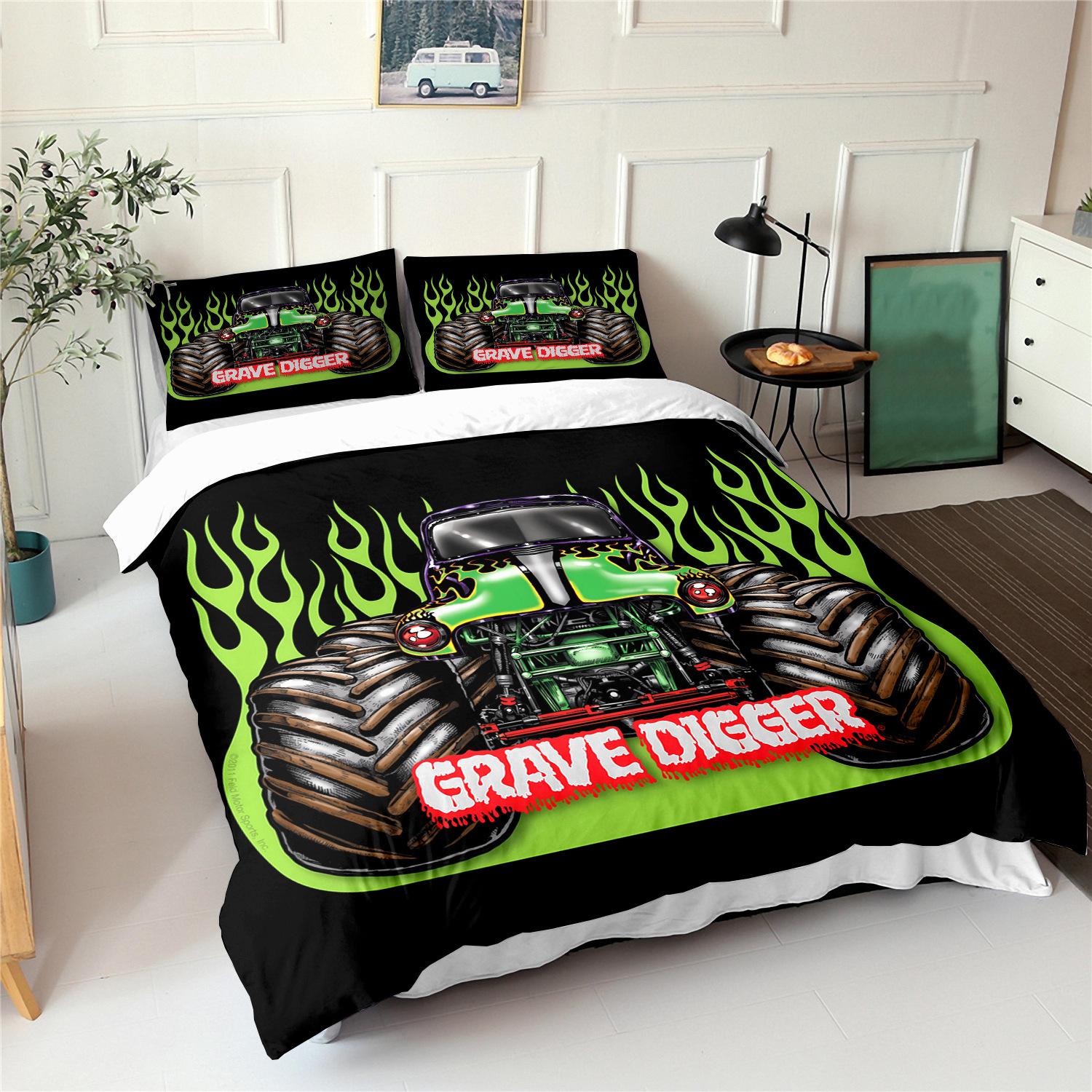 Cartoon Car Shape Shein Three-Piece Quilt Cover 135 * 200cm 50 * 80cm * 1 two-piece set
