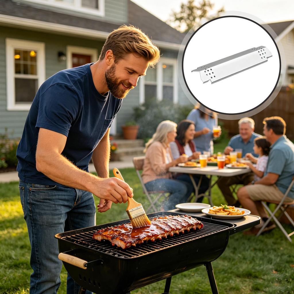 Grill Heat Plates Barbecue Flame Deflector Burner Heat Shield for Patio Backyard Camping Outdoor Picnic, Restaurant Use
