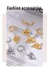 Titanium Steel 18k Gold Plated Heart Earrings with Cross Tassel and Imitation Pearl