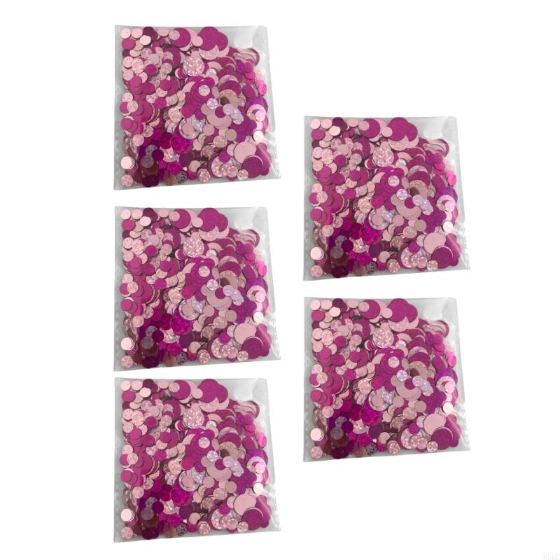 Valentine's Day Round Confettis Shimmering Round PVC Confetti for Dinner Parties Wedding Anniversary Celebration HX6C