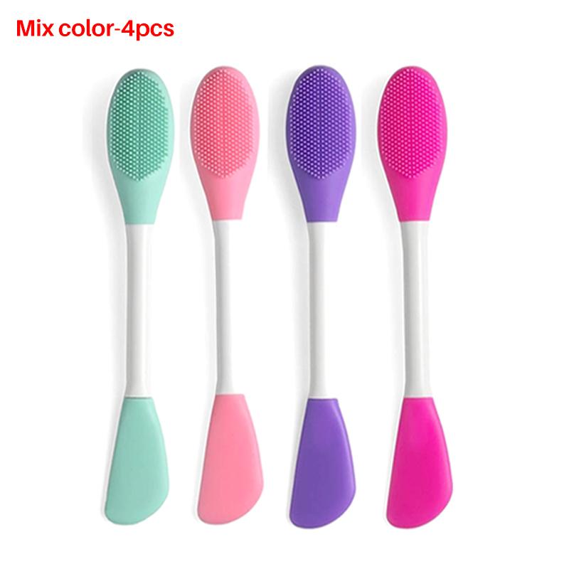 8/2pcs Double-Ended Silicone Face Mask Brush Reusable Soft Facial Masks Applicator Massage Spatula for Cream Skincare Supplies