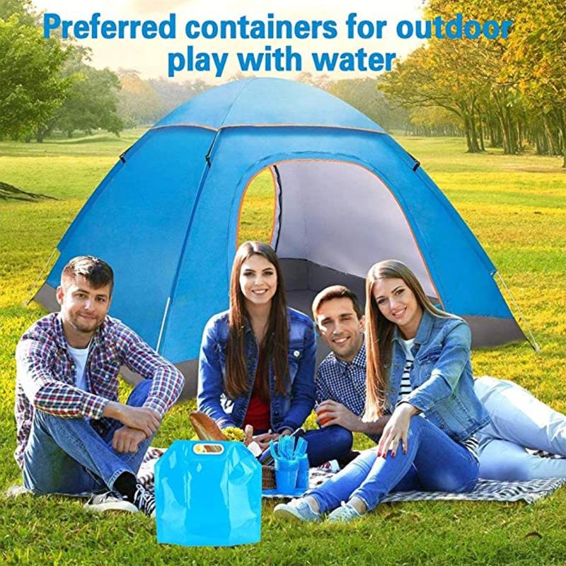 1PC 5L Collapsible Emergency Water Jug Container Bag Plastic Water Carrier Tank, Outdoor Folding Water Bag for Sport Camping