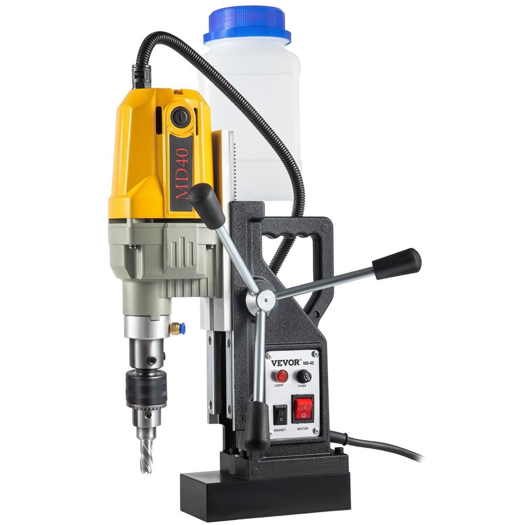 Magnetic Drill, 1100W 1.57" Boring Diameter, 2697lbf/12000N Portable Electric Mag Drill Press with 12 Bits, 580 RPM Max Speed Drilling Machine for Any