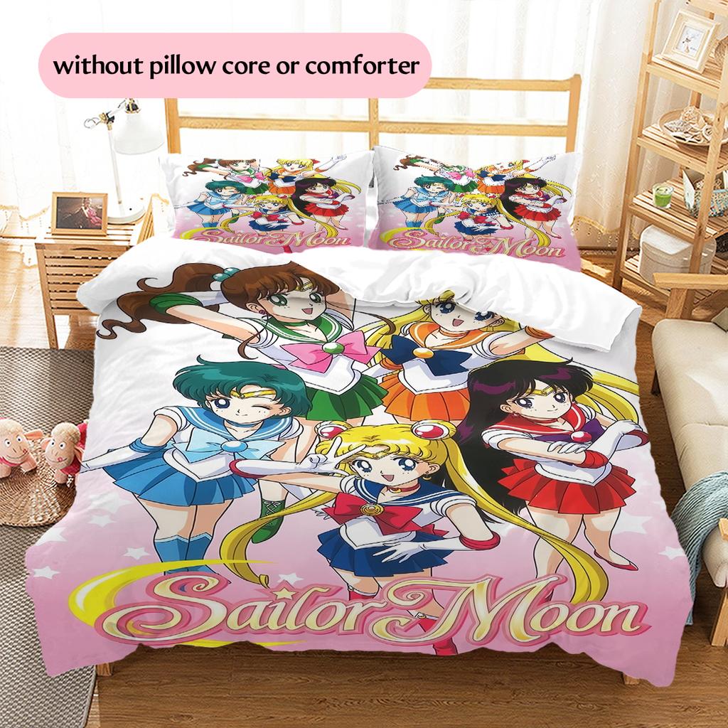 Sailor Moon Pink Dreamy Duvet Cover & Pillowcases, Sailor Moon Fan Bedroom Bedding, Perfect Gift.chl