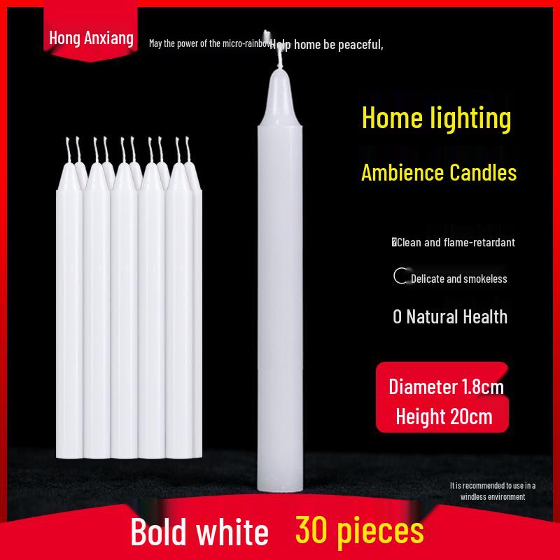 Smokeless Odorless Mini Emergency Candles for Outdoor Power Outages and Festive Use - Red and White