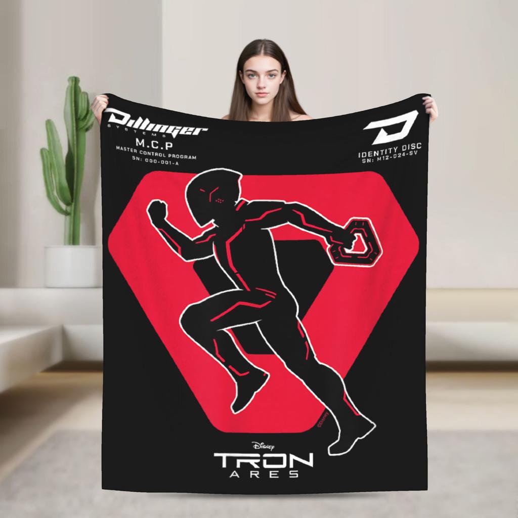 TRON Ares Dillinger Systems Flannel Blanket Runner Identity Disc Fashion Throw Blankets for Home 150*125cm Lightweight