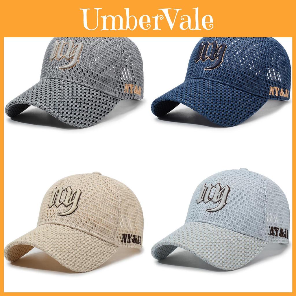 Sommerliche Baseballkappe aus Mesh mit gestickten Buchstaben und verstellbarer Passform für lässige Streetwear