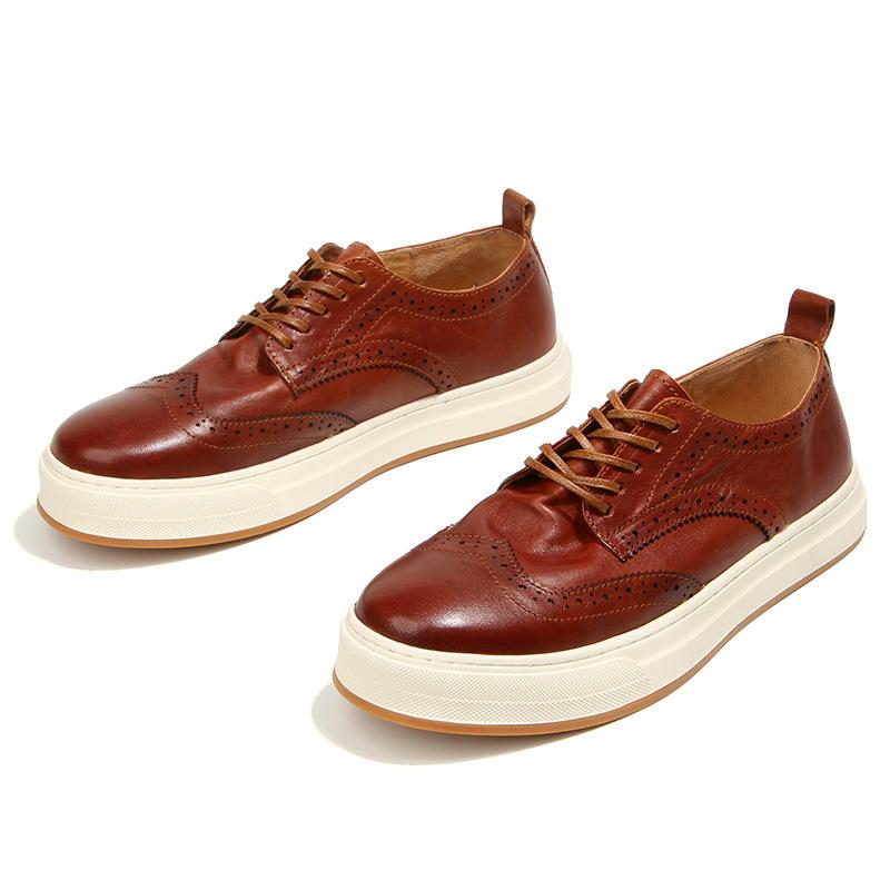 139-7 Washed Leather Men'S Shoes Brock Carved Leather Shoes Genuine Leather Men'S Casual Shoes Hand-Polished To Make Old Shoes