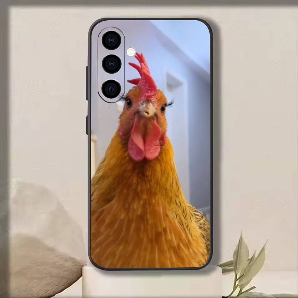 Chicken222 Phone Case Black Silicone Soft For Samsung Galaxy A73,A72,A71,A70,A53,A52,A51