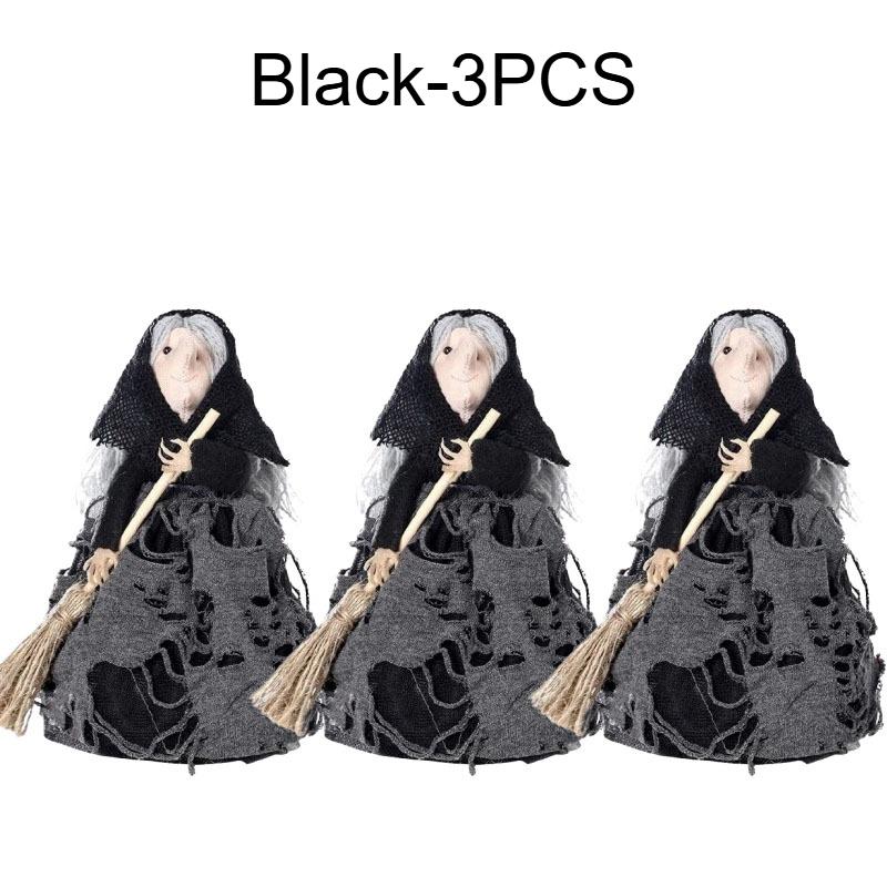 1-5PCS Halloween Witch Figurine with Broom Hanging Resin Ornament for Indoor Outdoor Garden Porch Party Photography Decoration