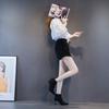 Women's Heeled Ankle Boots with Bow Back Detail,New Stiletto Martin Boots Pointed Toe Slimming Boots