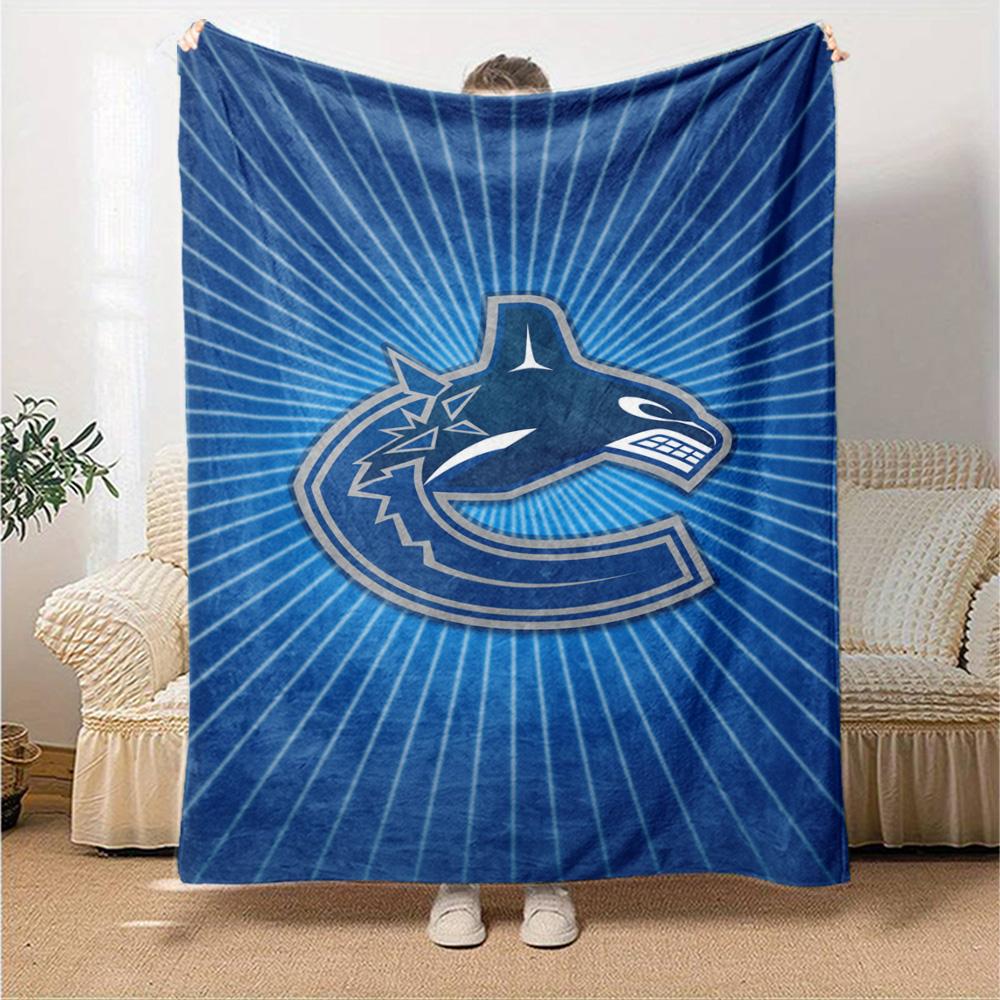 VANCOUVER CANUCKS Print Flannel Blanket High Quality Warm Comfortable Cover for All Seasons Perfect for Gifts Home Decor