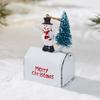 Yousheng Christmas Mailbox Ornament Metal Mailbox Hanging Decoration with 3D Snowman Santa Elk Tree Figurine Iron Art Letter Box for Tree Home Decor