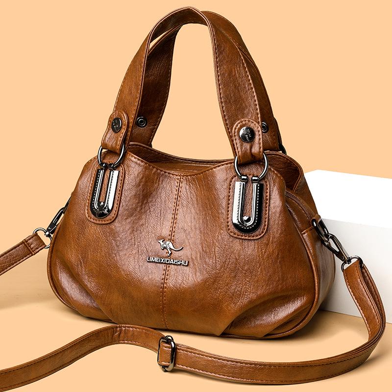 

Вместительная многосекционная наплечная сумка-тоут - Европейский и американский стиль для женщин среднего возраста 28*12*17 cm коричневый