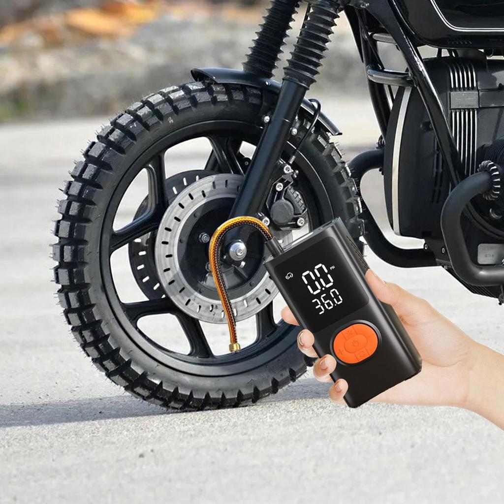 Car Tire Inflator Portable Electric Pump Rechargeable Light Tire Inflator With Digital Pressure Gauge For Motorcycle Truck Ball
