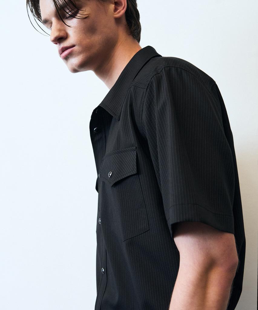 Beulleieo Verona Western Stripe Half Shirt [Black]