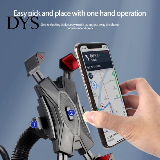 Phone Mount Navigation Bracket No Button Blocking Widely Compatible One Click Quick Mobile Lockout 360 Degree Rotation Motorcycle Holder Accessories