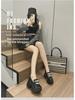Women's 2025 Spring Thick-soled Slip-on Loafers with Inner Height Boost and Small Platform