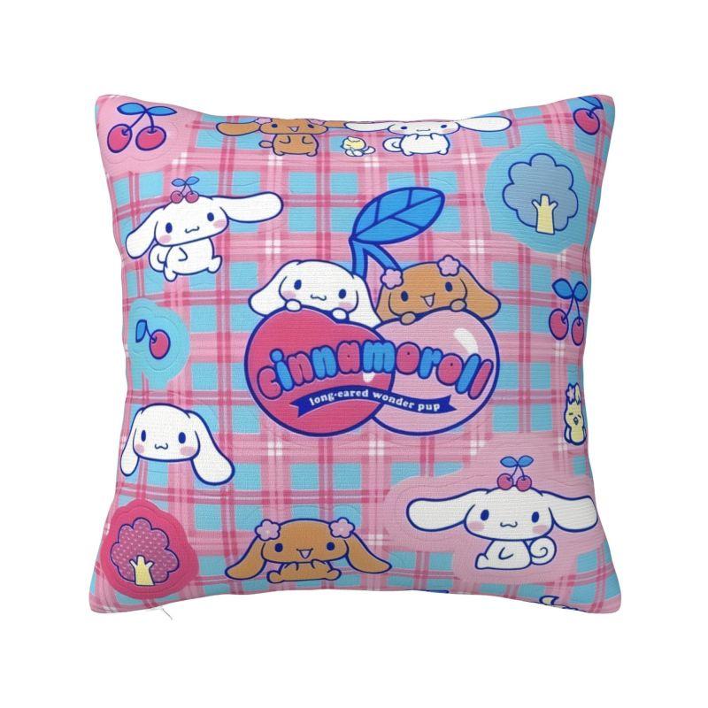 Custom Cinnamoroll Sanrio Cartoon Cushion Cover 45x45cm Yugui Dog Xina Cinnamon Dog Velvet Luxury Pillow for Car Sofa