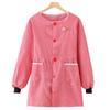 Plaid Long-Sleeve Apron Smock for Adults - Korean Style