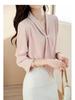 2024 High-End Women's Chiffon Ribbon Blouse - Slimming Long Sleeve, Versatile Spring/Autumn Fashion