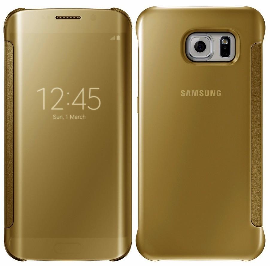 For Samsung Galaxy S6 S7 Plus Clear View Mirror Leather Flip Stand Case Cover