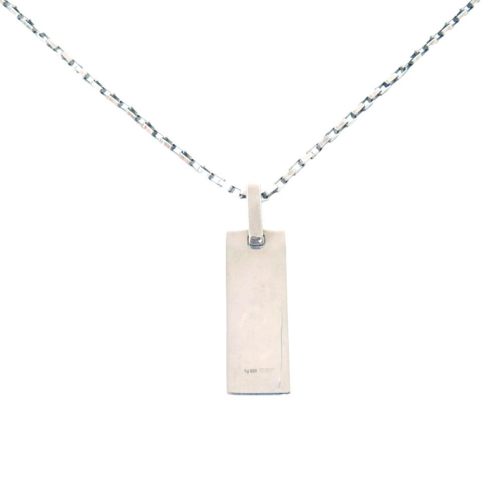 Used AUTHENTIC GUCCI Logo plateNecklace Silver Silver925