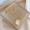 Square Frame Rose Female Niche Design Simple Pendant Short Collarbone Chain Korean Version Cold Wind Neck