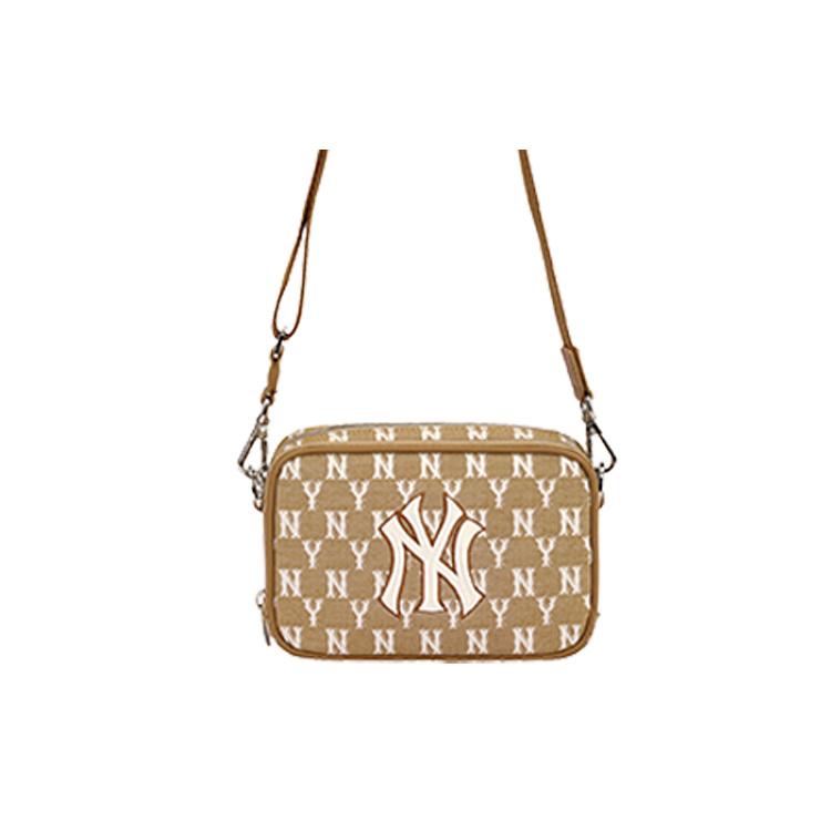 New MLB Monogram Collection Fabric Camera Bags Shoulder Bag Crossbody Bag Mini Unisex Khaki 32BGDM111-50B