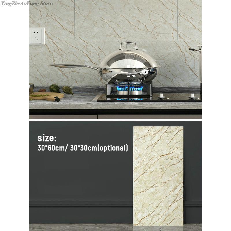 10Pcs Waterproof Marble Tiles Sticker PVC Self Adhesive Vinyl Wall Stickers Bathroom Kitchen Cupboard Backsplash Decor Decals