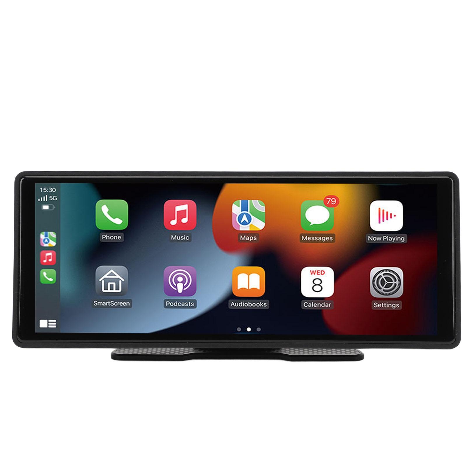 

Портативная автомобильная стереосистема с голосовым управлением, GPS-навигацией, AUX FM, 10,26-дюймовым сенсорным экраном, автомобильное радио для Carplay для Android Auto