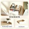 Set of 2 Wall-Mounted Bedside Tables with Drawer, Top with Raised Edges