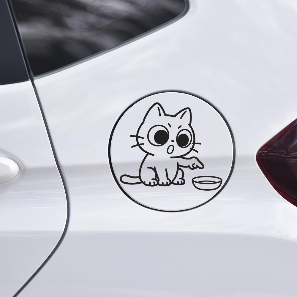 Fun Cartoon Cat Car Fuel Tank Decoration Stickers