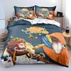 3D Christmas King Queen Duvet Cover Set Kids Cartoon Merry Christmas Red Quilt Cover 2/3pcs Polyester Beddings Set Single Double