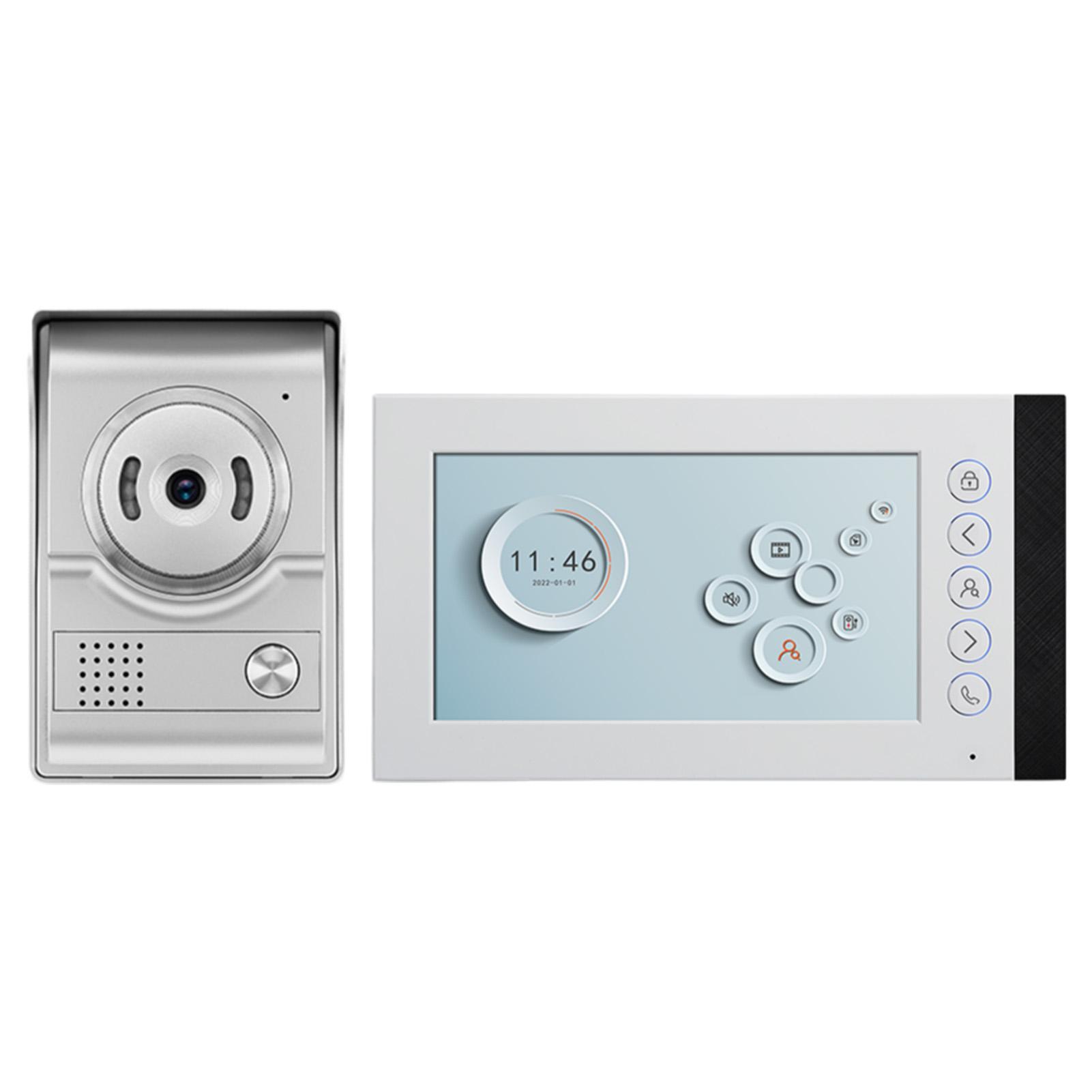 

7-дюймовый видеодомофон 1080P HD WiFi Умный дверной звонок с двусторонней связью Удаленное управление через мобильное приложение Изменение голоса BT Ночь UK Version