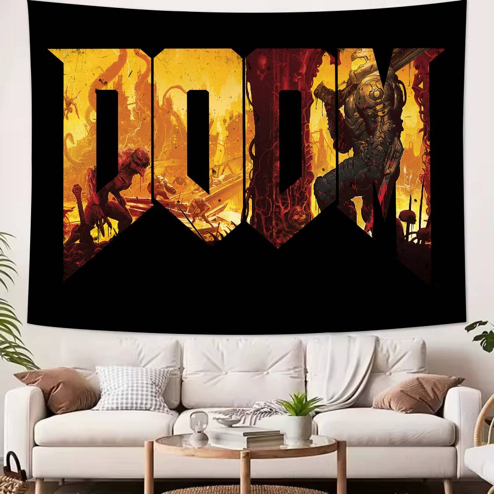 Large Cool FPS Video DDoomS Gaming Tapestry Popular Room Decoration Wall Tapestry Art Room Home Decor Wall Art Decor