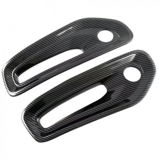 Carbon Fiber Black Front Fog Light Cover Trim For Dodge Ram 1500 TRX 2022-2023