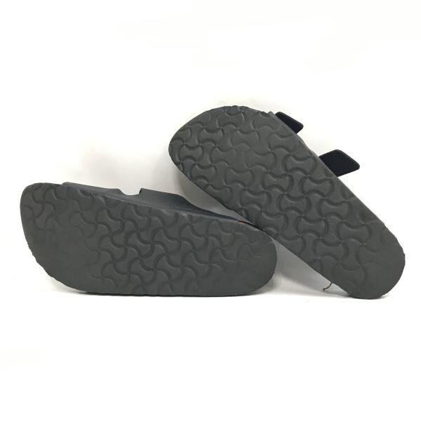 BIRKENSTOCK Arizona Flat Leather Sandals 24.5 Size 38 Black Made in Germany Shoes Trainers(USED)