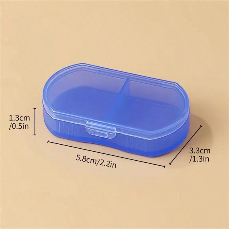 1pc Portable Pocket Pill Case, 2-Compartment Super Compact Plastic Organizer Box For Storing Medicines, Daily Medication & Travel