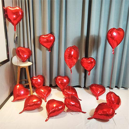 18-inch Heart-Shaped Aluminum Foil Balloon for Weddings & Valentine's Day