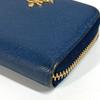 Prada 1MM268 Safiano Logo Wallet Coin Compartment Zip Around Coin Purse