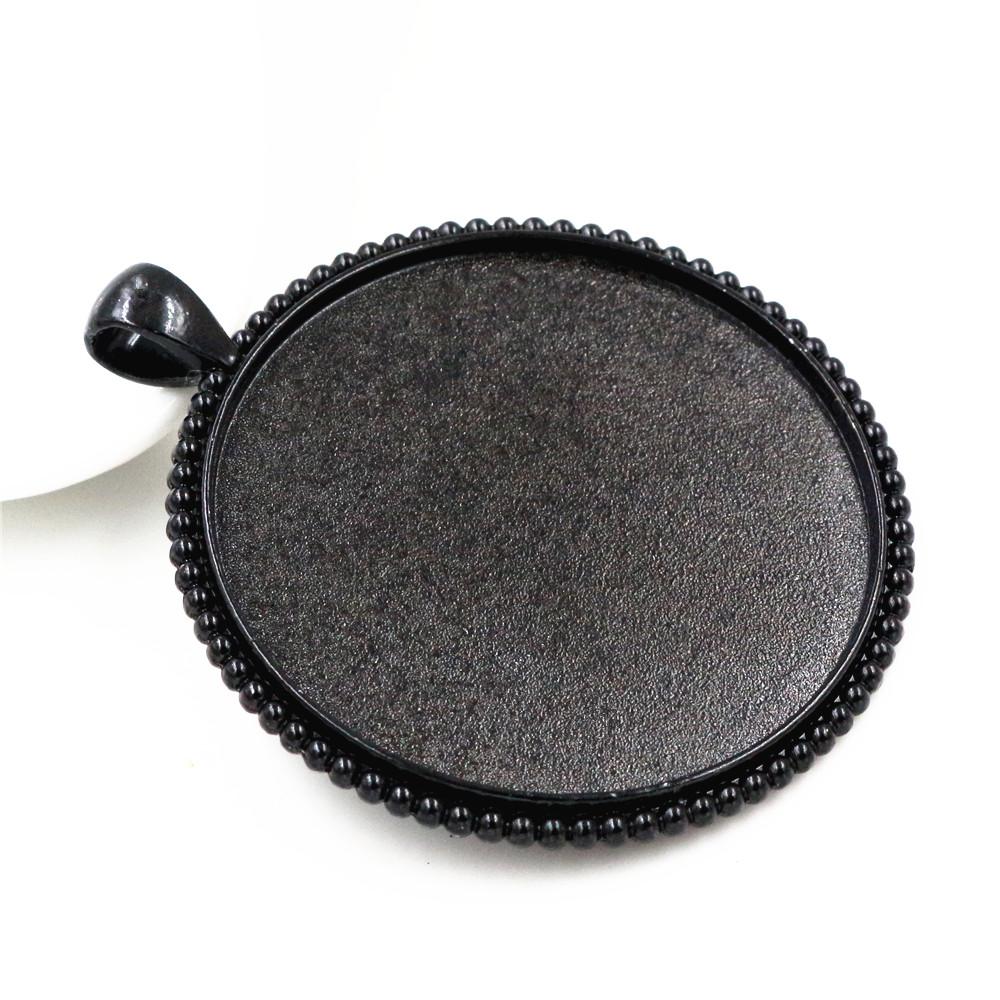 5pcs/lot 40mm Inner Size Antique Bronze and Silver Plated Black colors plated Fashion Style Cabochon Base Setting Charms Pendant